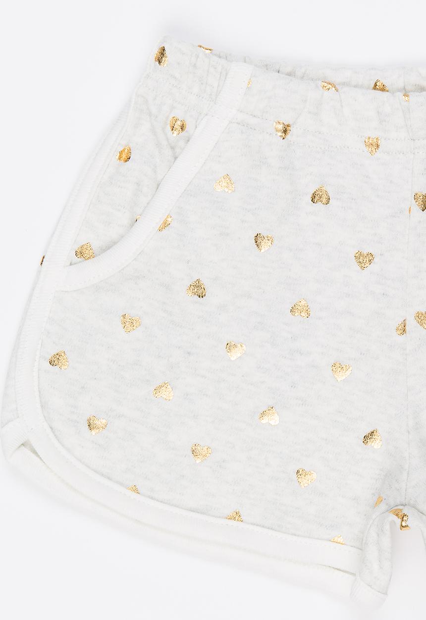Pop Candy - Printed Shorts Stone/Beige