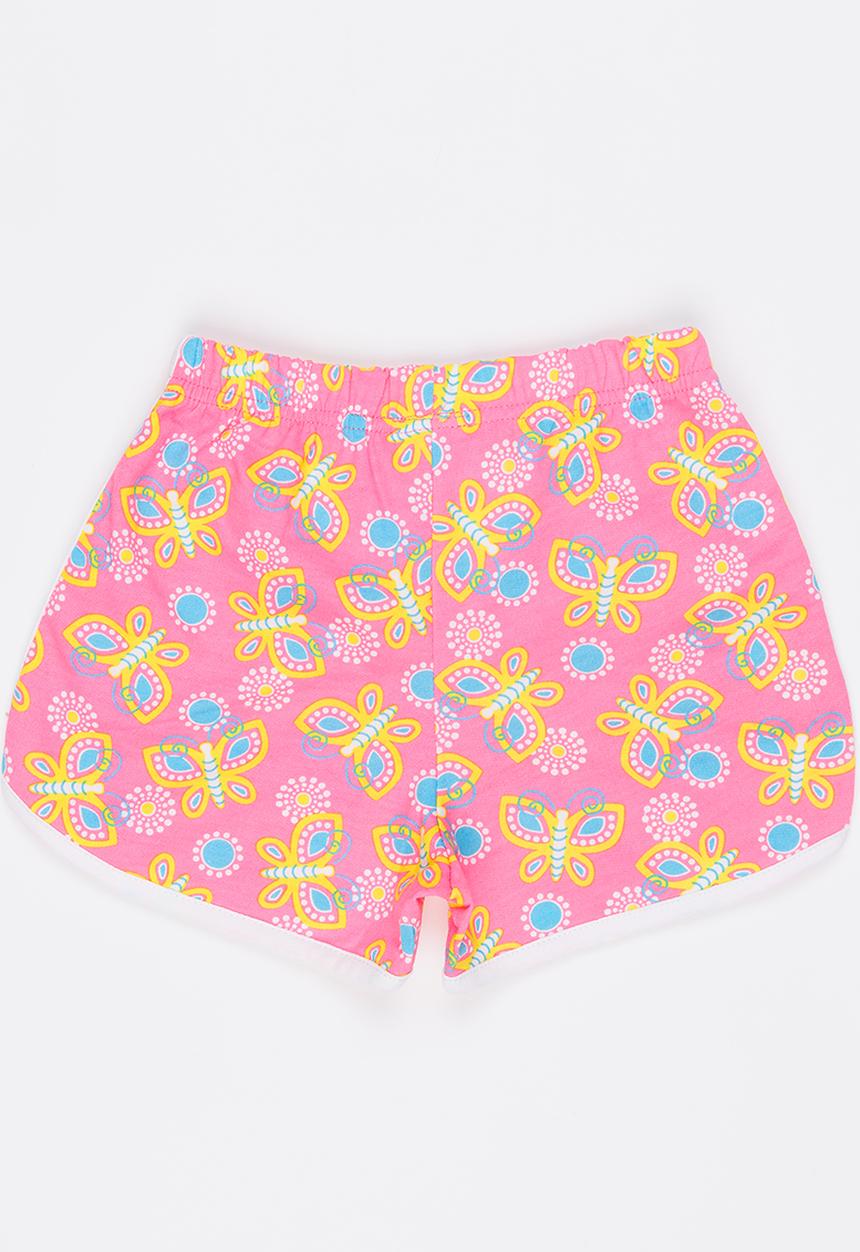 Pop Candy - Printed Heart  Shorts Mid Pink