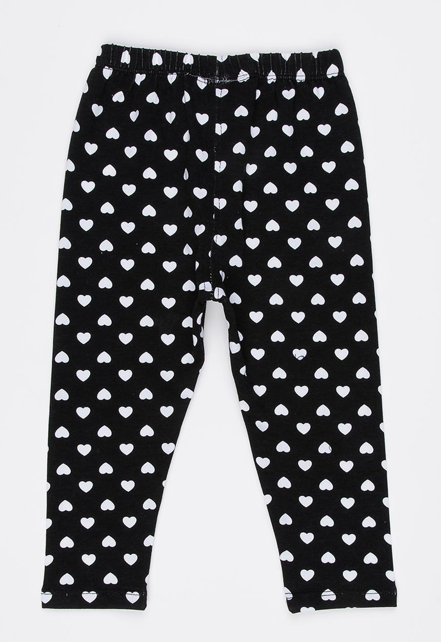 Pop Candy - Heart Printed Leggings Black