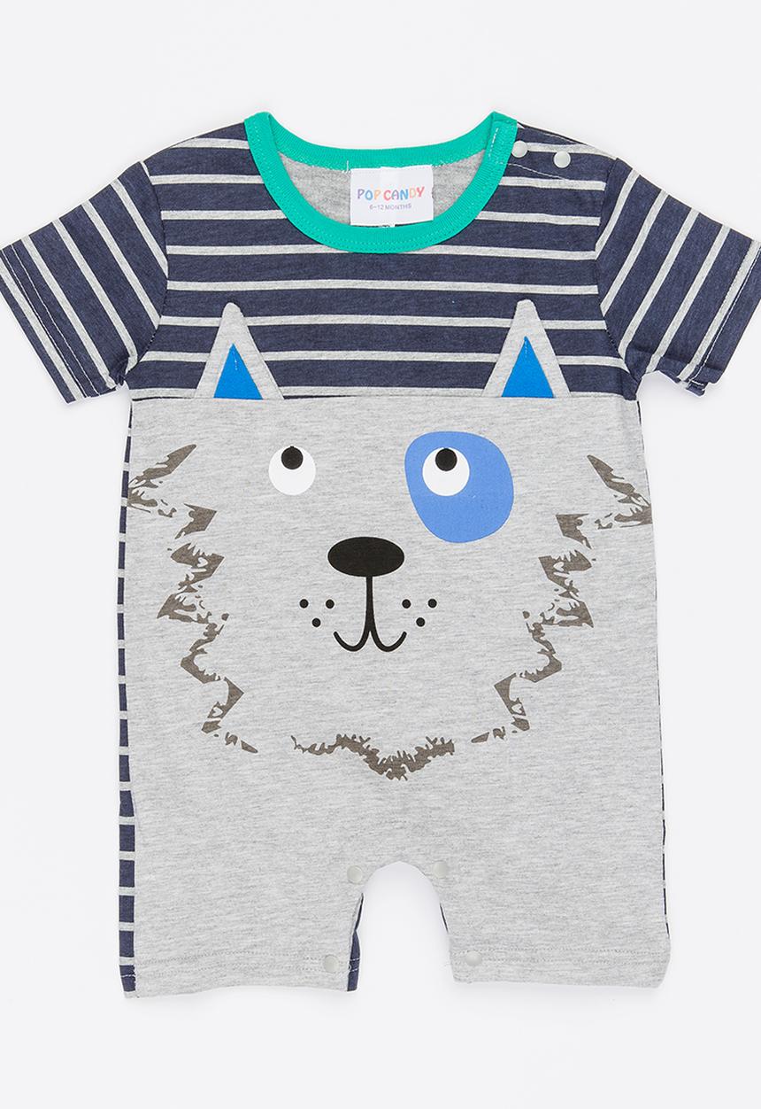 Pop Candy - Lion Romper Grey