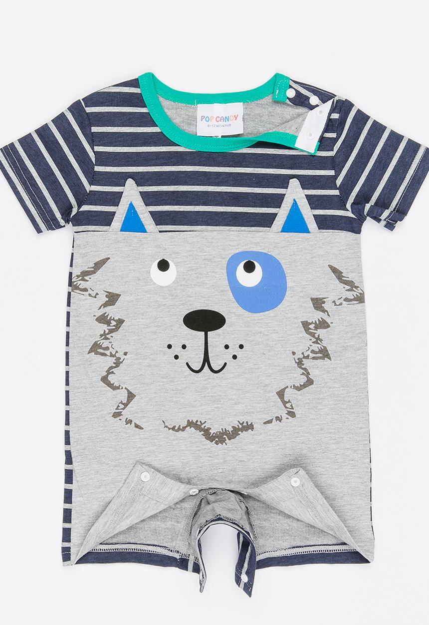 Pop Candy - Lion Romper Grey