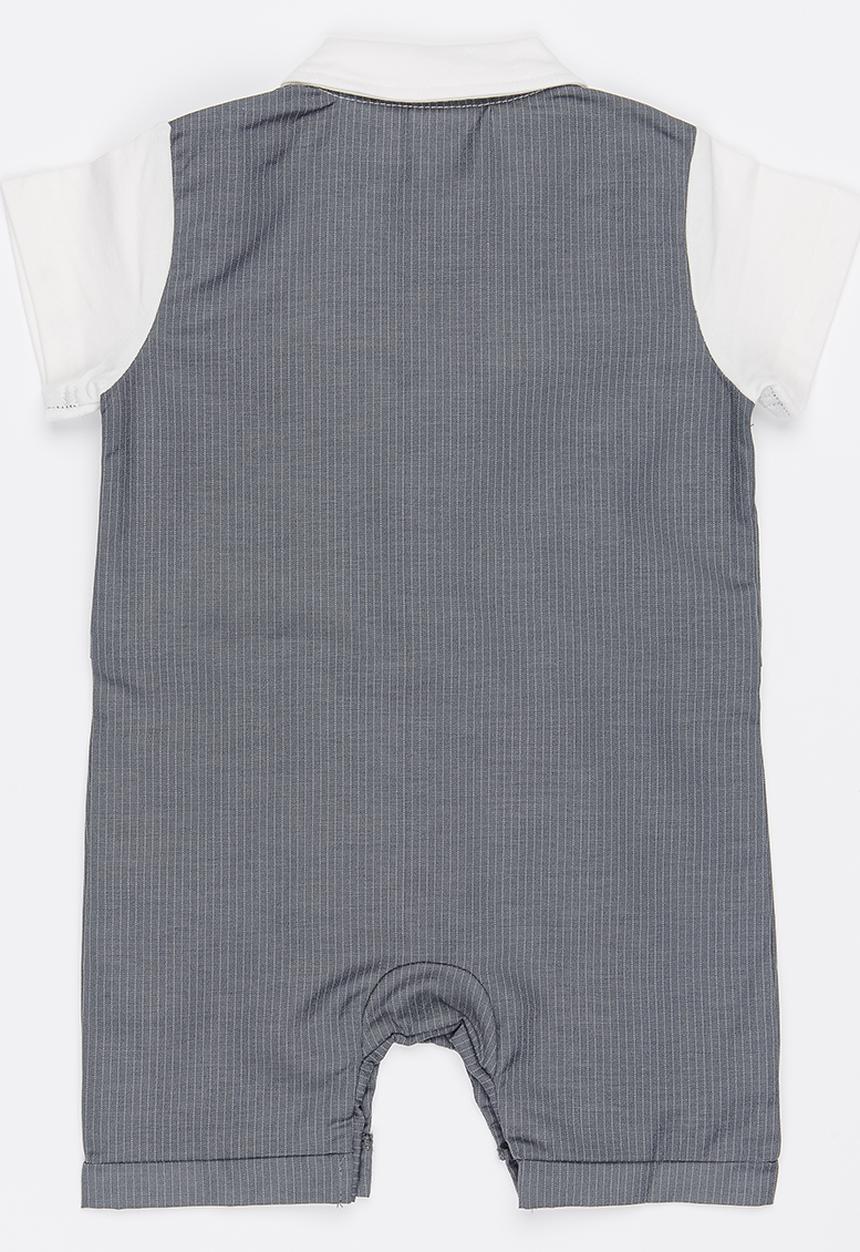 Pop Candy - Tuxedo Romper Grey