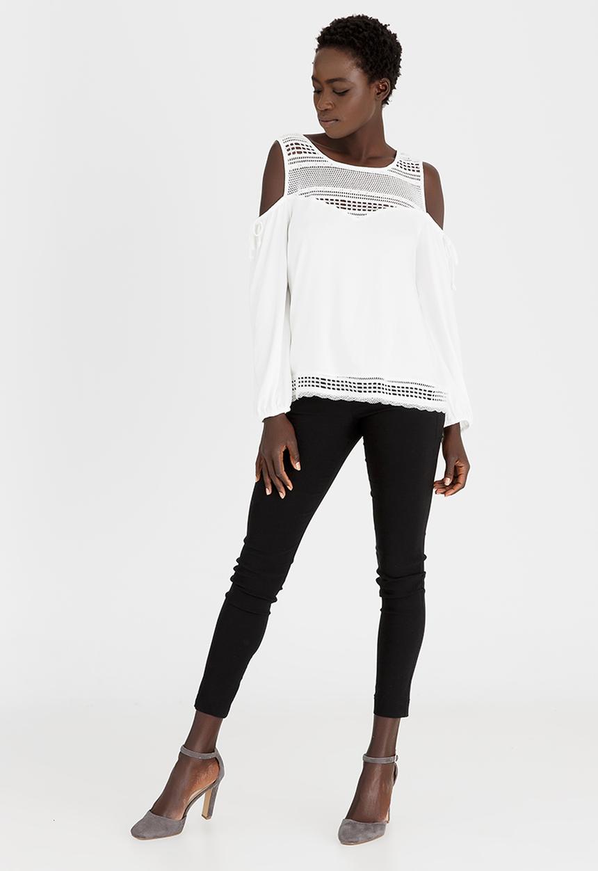 cath.nic - Summertime Cold Shoulder Top White