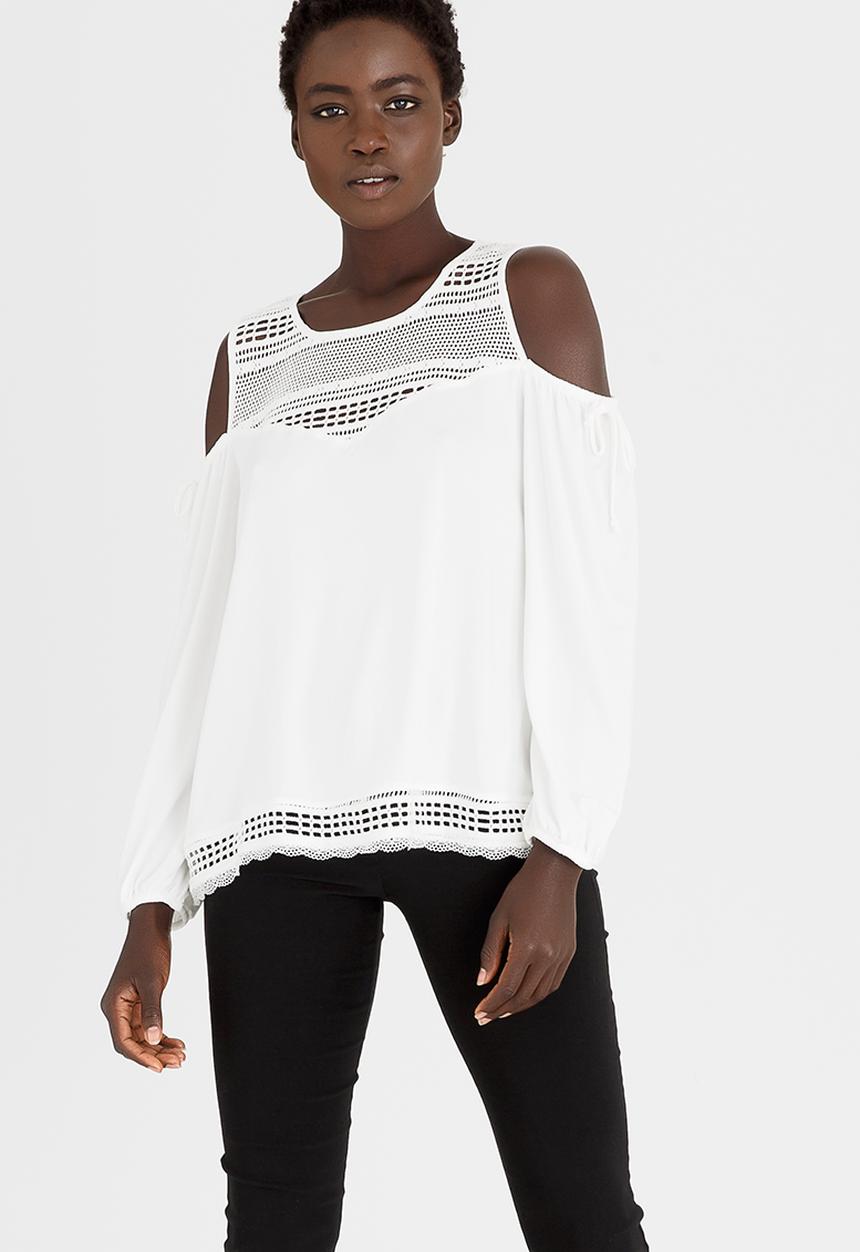 cath.nic - Summertime Cold Shoulder Top White