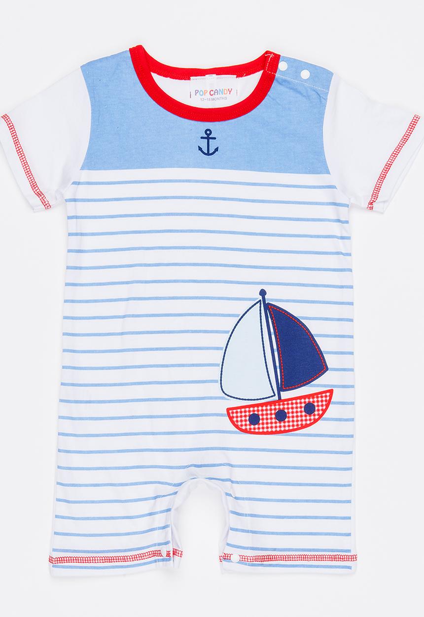 Pop Candy - Boat Romper Blue