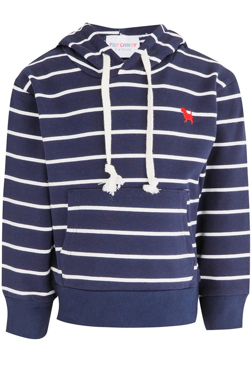 Pop Candy - Striped Hoodie Navy