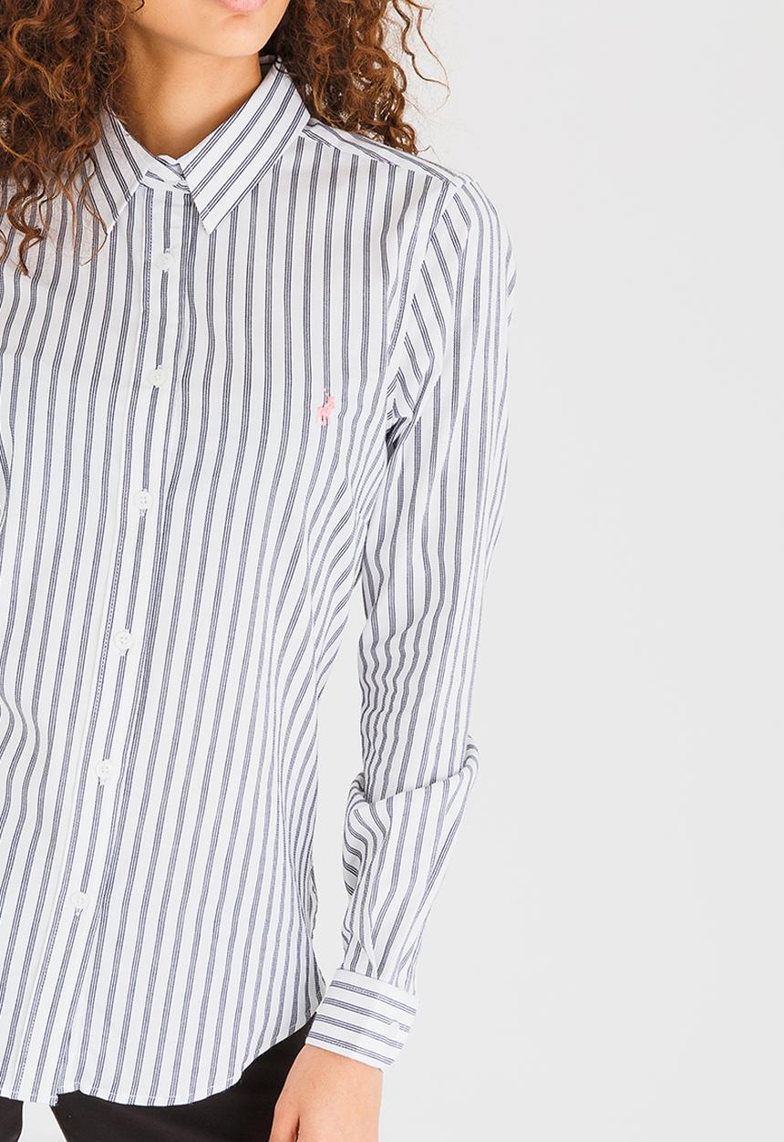 POLO - Tracy Long Sleeve Striped Shirt Navy