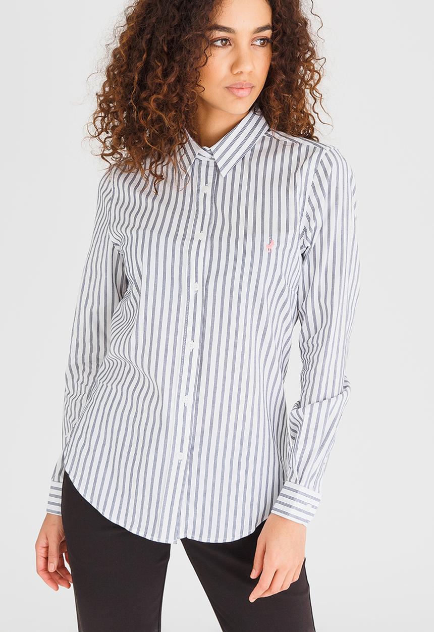 POLO - Tracy Long Sleeve Striped Shirt Navy