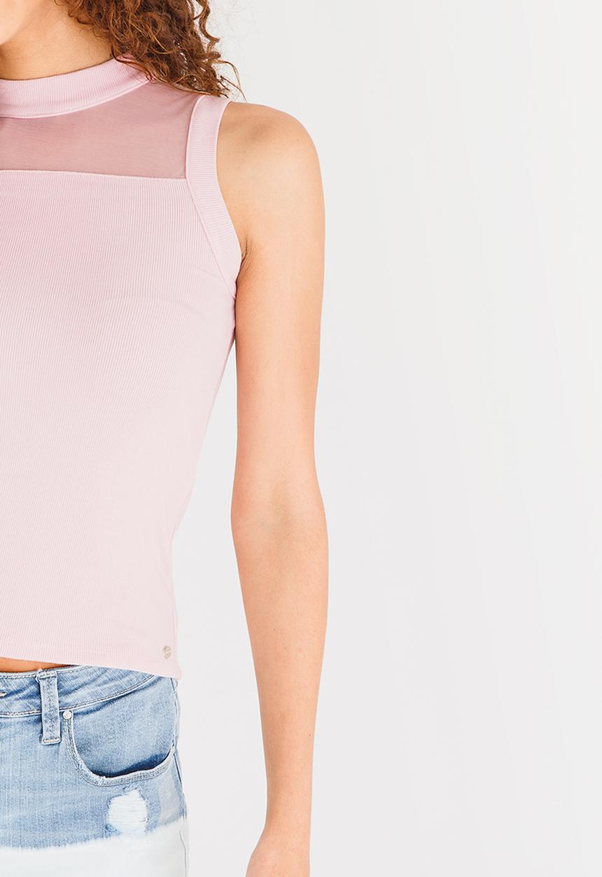 GUESS - Guess Selma Crop Top Mid Pink