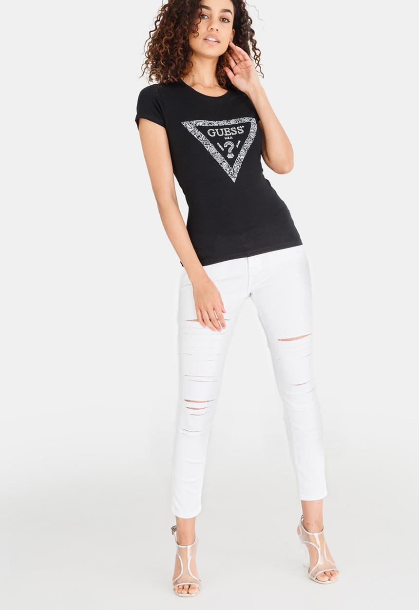 GUESS - Guess Hand Drawn Triangle Tee Black