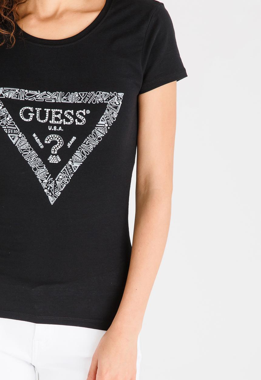 GUESS - Guess Hand Drawn Triangle Tee Black
