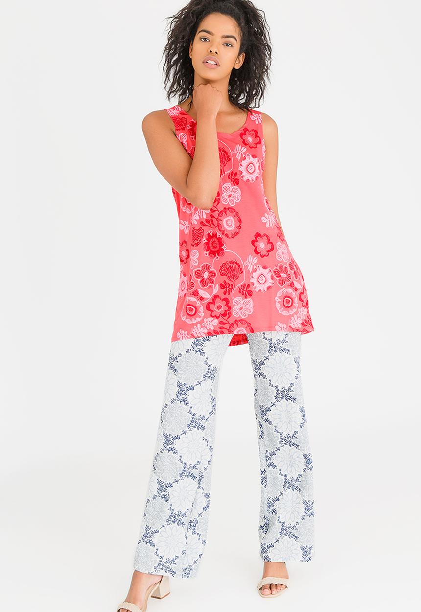 Sway - Long Sassy Top Coral