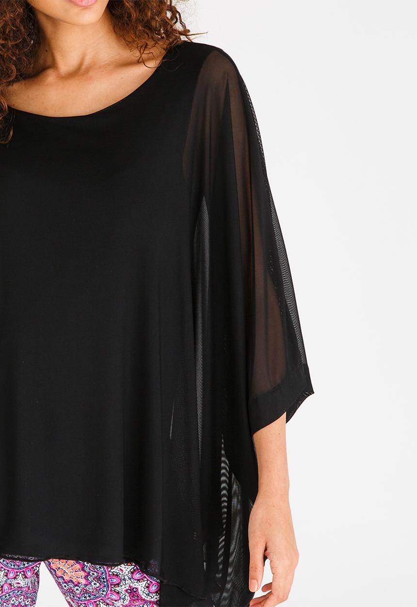Slick - Sacha Mesh Overlay Top Multi-colour