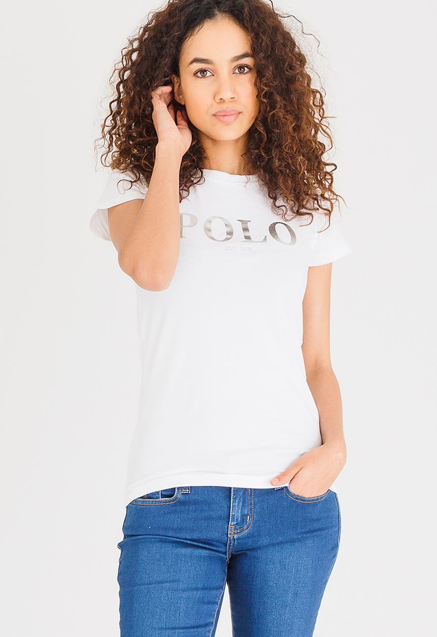 POLO - Robyn Short Sleeve Printed Tee White