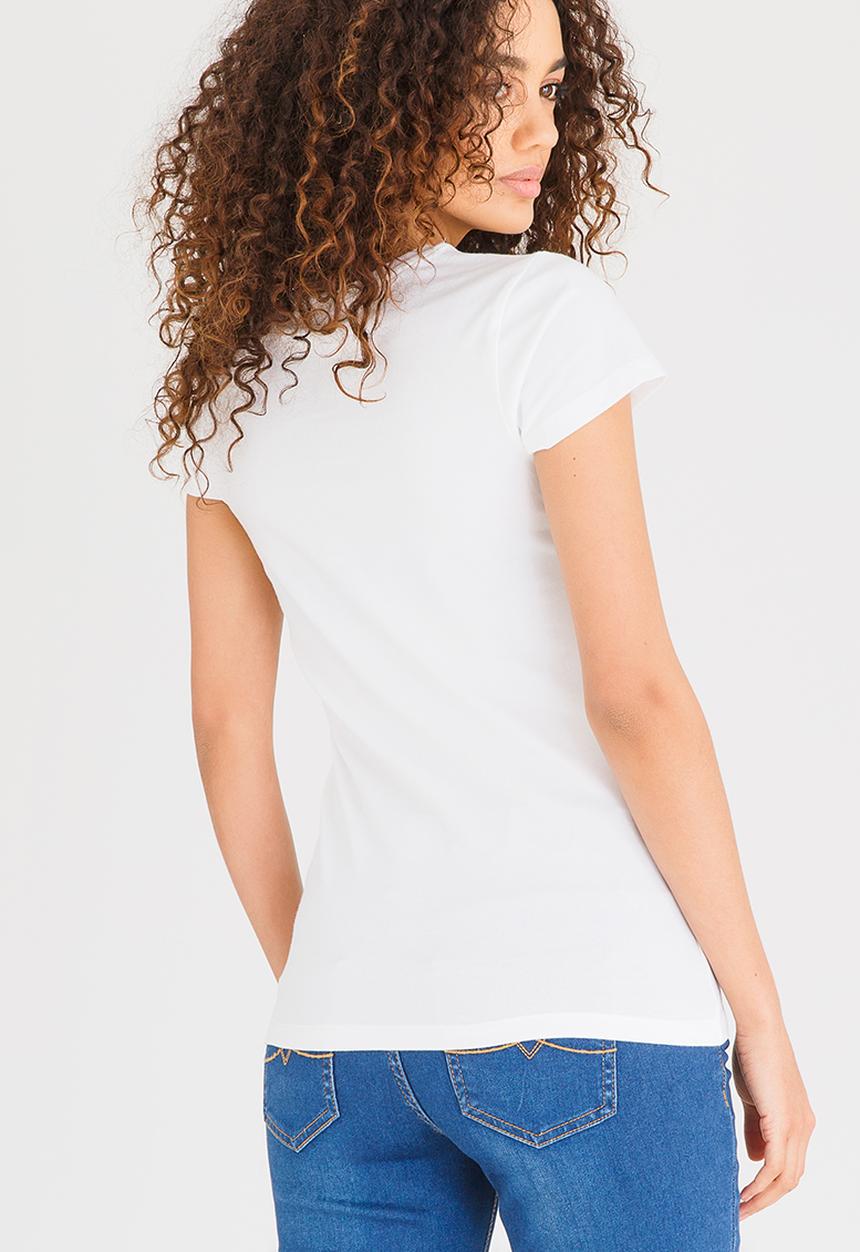 POLO - Robyn Short Sleeve Printed Tee White