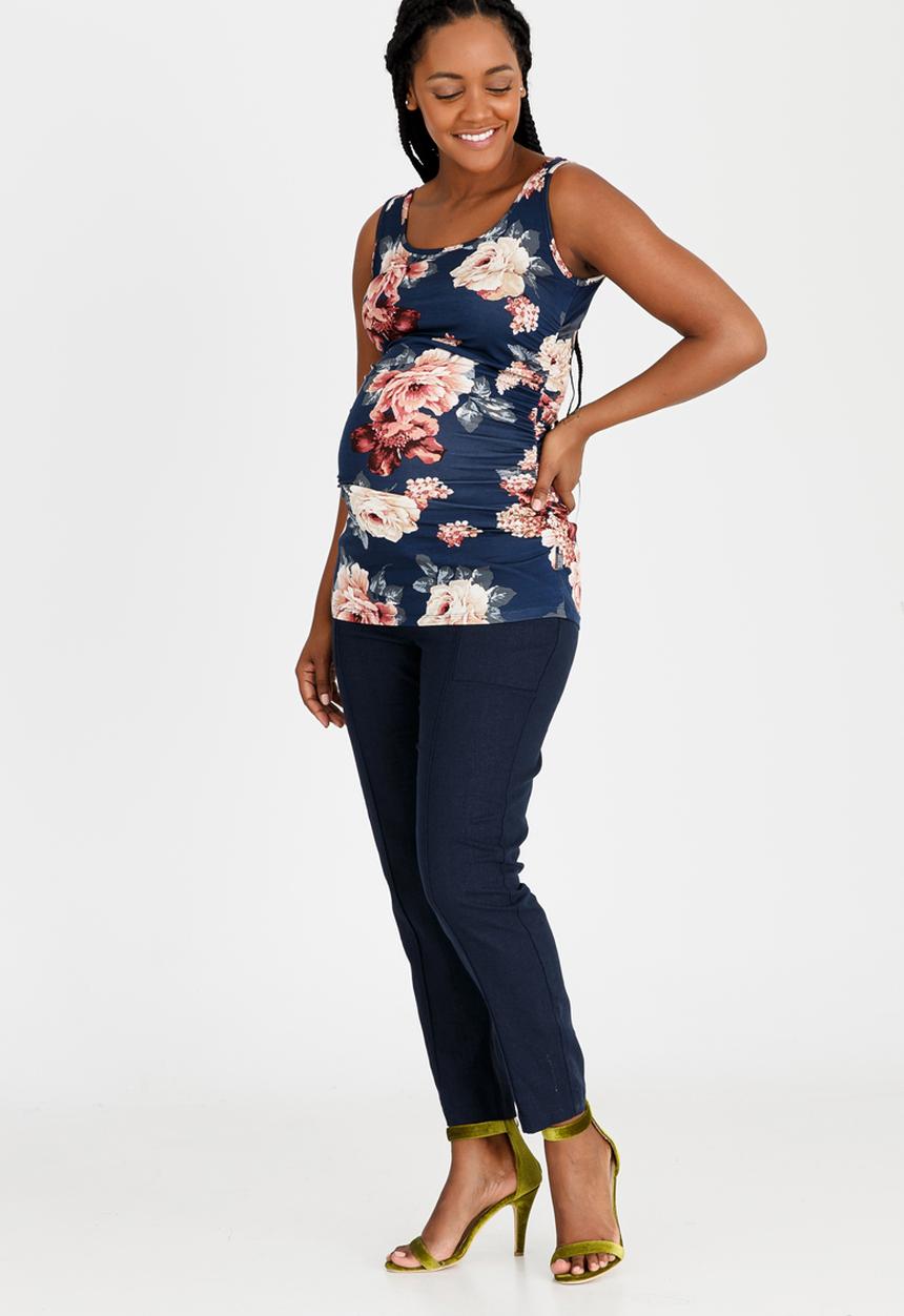 Cherry Melon - Printed Tank with Side Detail Floral
