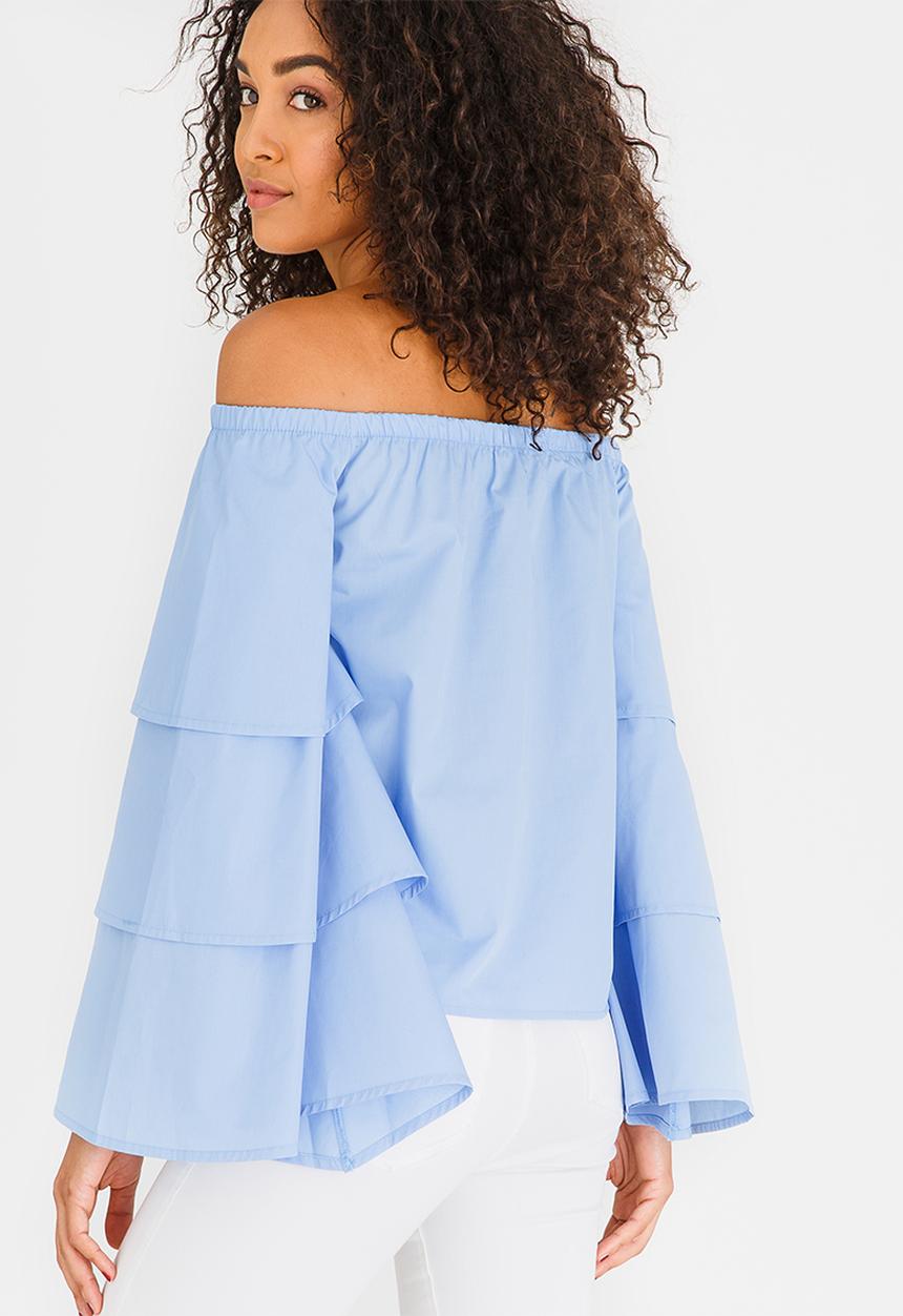 STYLE REPUBLIC - Bell Sleeve Blouse Pale Blue