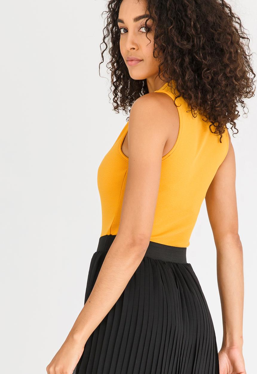 STYLE REPUBLIC - Lace Up Bodysuit Yellow