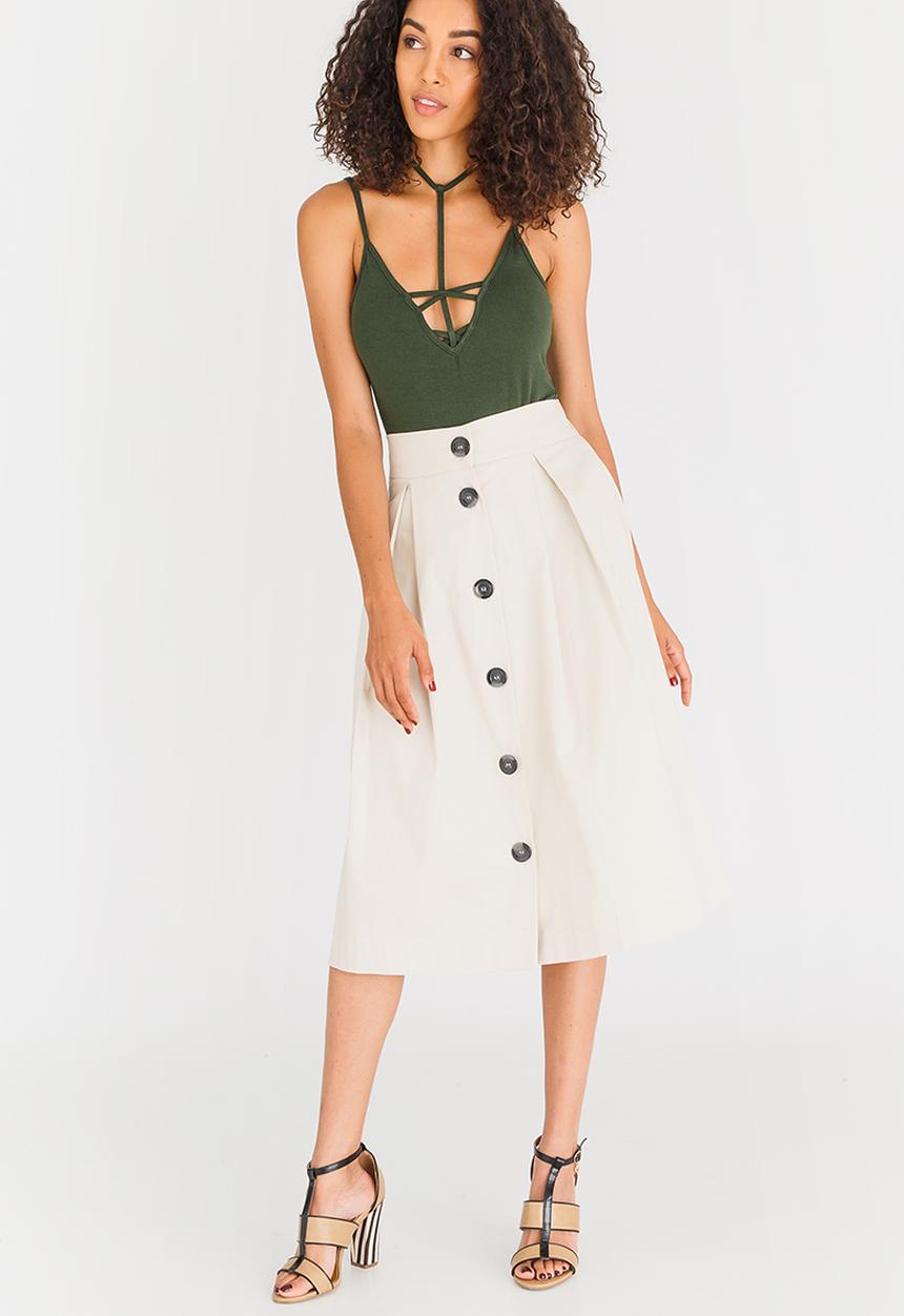 STYLE REPUBLIC - Fit and Flare Skirt Stone