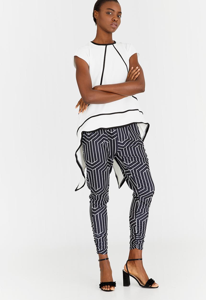 Leigh Schubert - Fruitbat Cap Sleeve Top Black and White