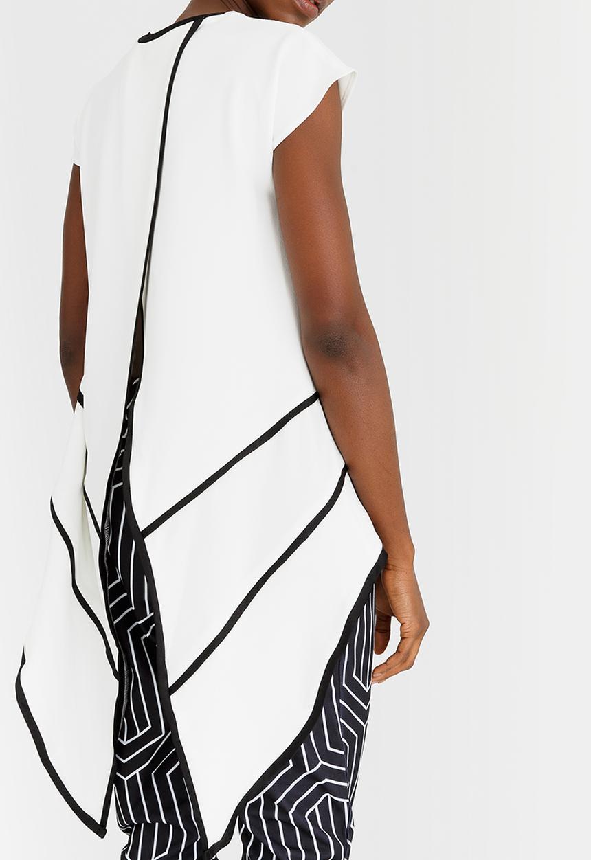 Leigh Schubert - Fruitbat Cap Sleeve Top Black and White