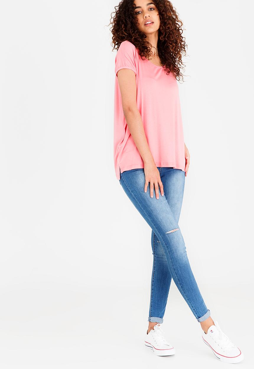 Lizzy - Tavia Ladies Basic Tee Coral