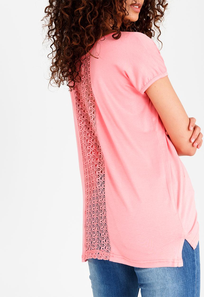 Lizzy - Tavia Ladies Basic Tee Coral