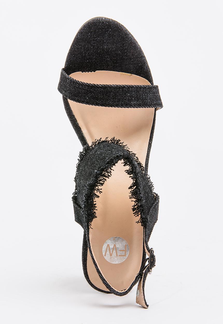 Footwork - Embroidered Wedges Black