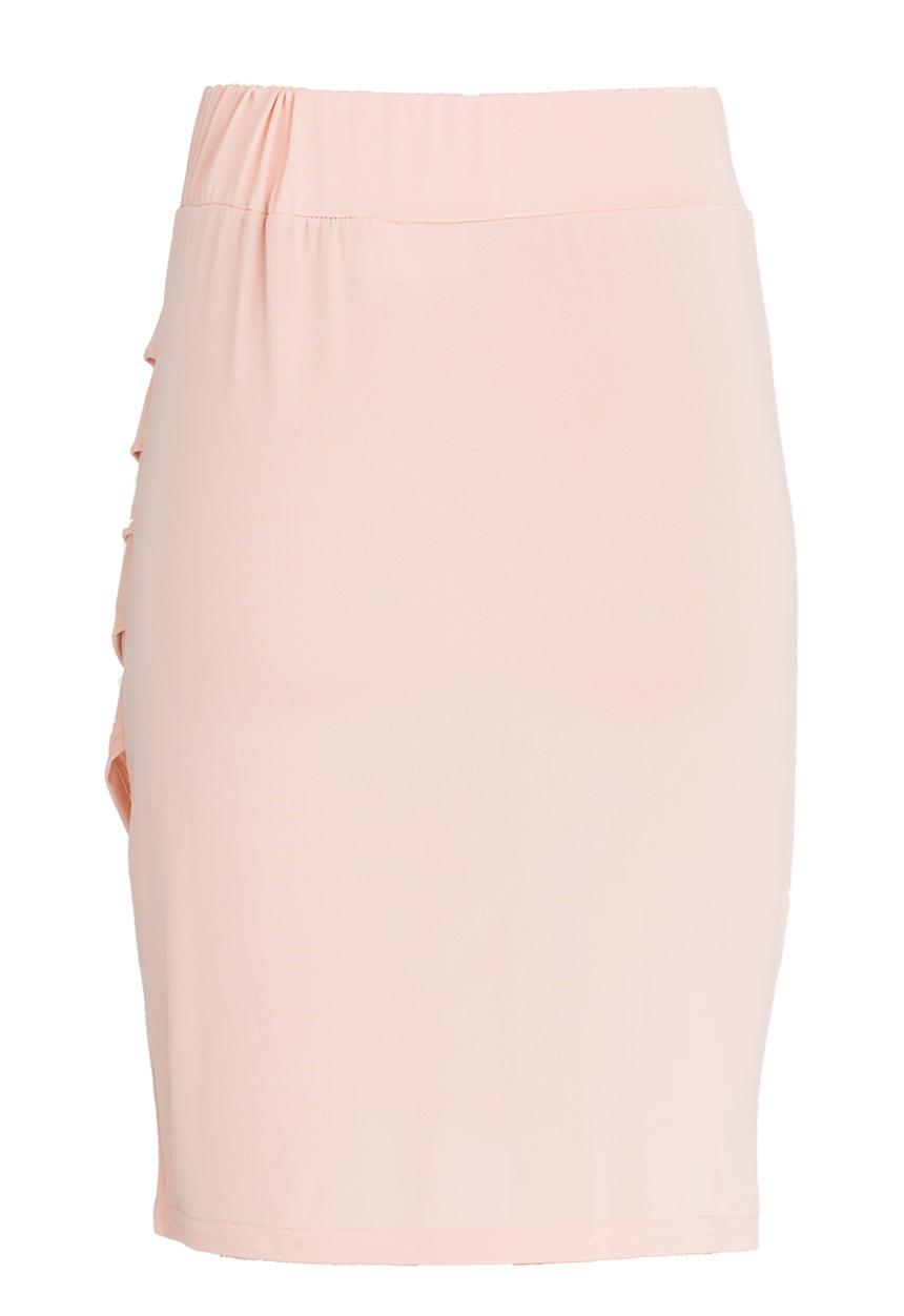 Rebel Republic - Bodycon Skirt with Side Pleats Mid Pink