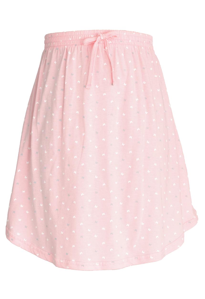 Rebel Republic - Knee Length Printed Knit Skirt Mid Pink