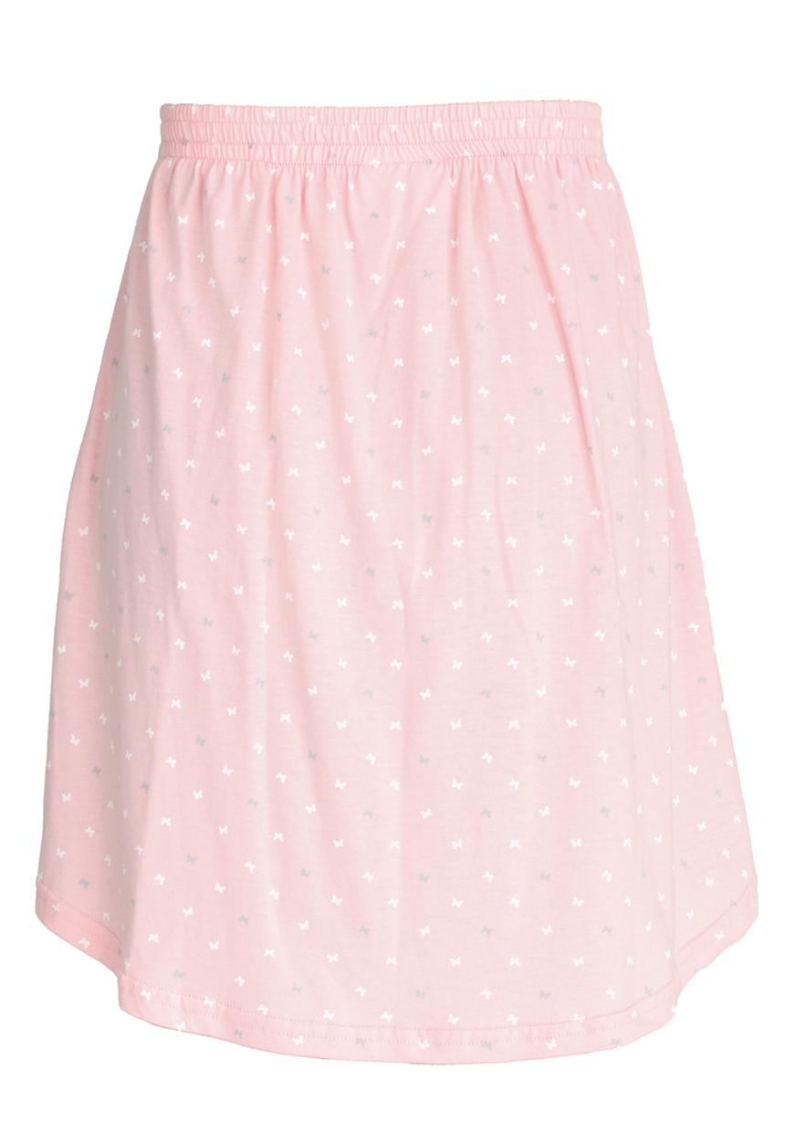 Rebel Republic - Knee Length Printed Knit Skirt Mid Pink