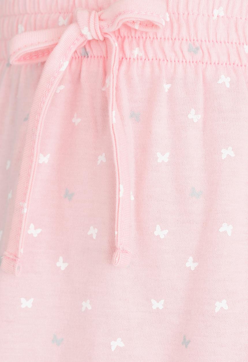 Rebel Republic - Knee Length Printed Knit Skirt Mid Pink