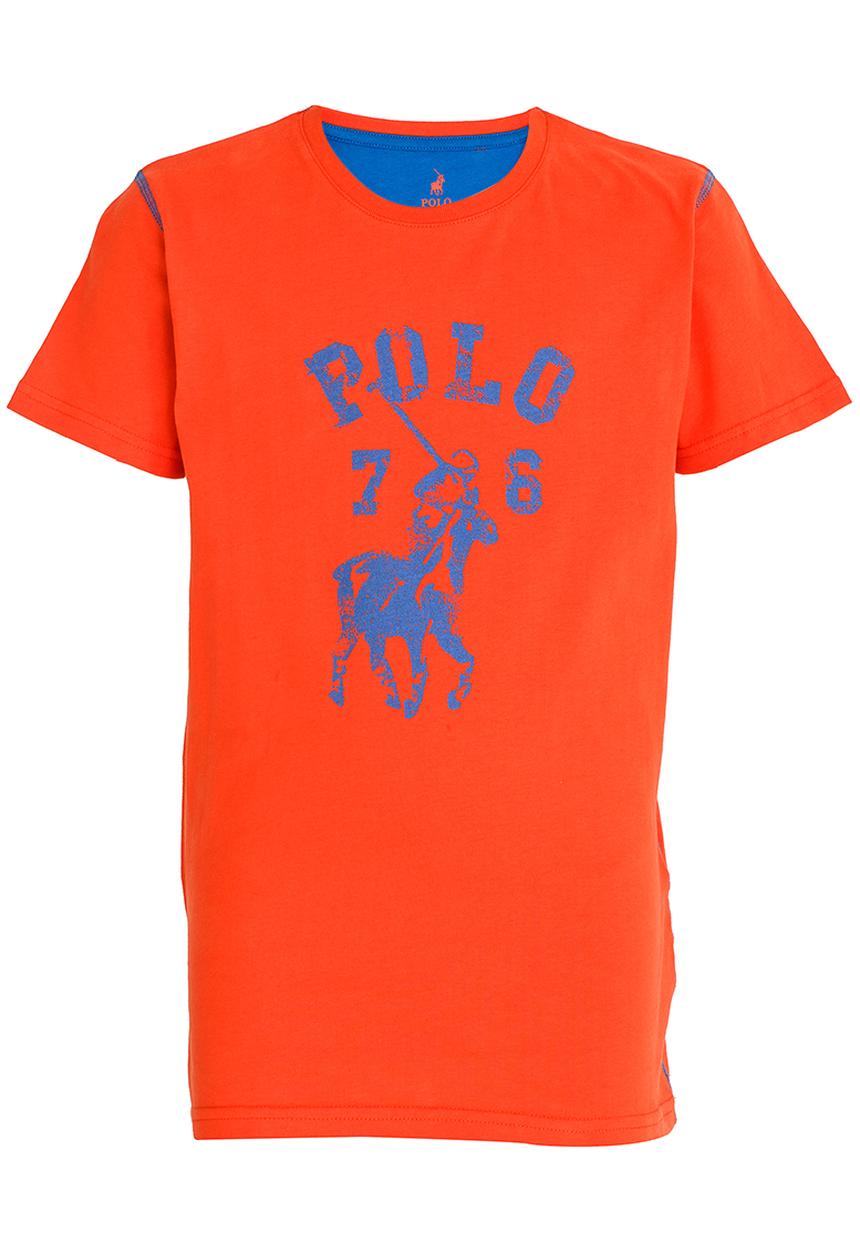 POLO - Distressed Print Crew Neck Orange