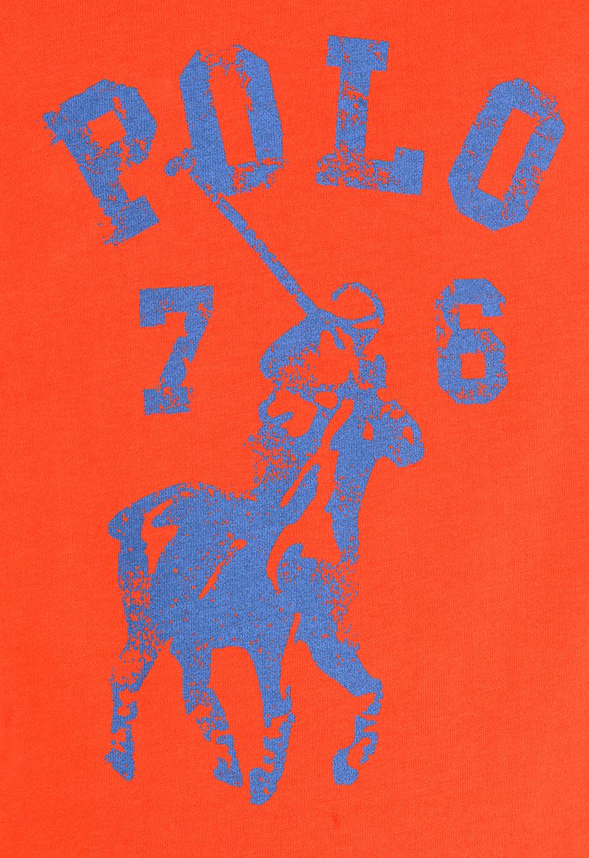POLO - Distressed Print Crew Neck Orange