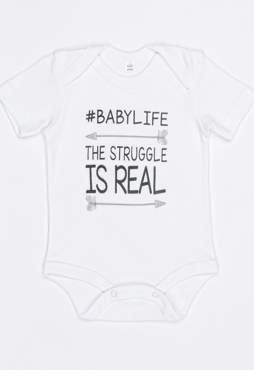Funky Shop - Slogan Baby Grow White