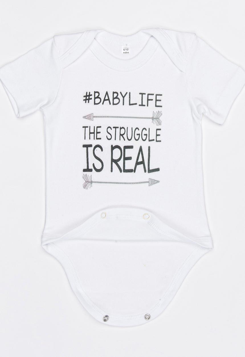 Funky Shop - Slogan Baby Grow White