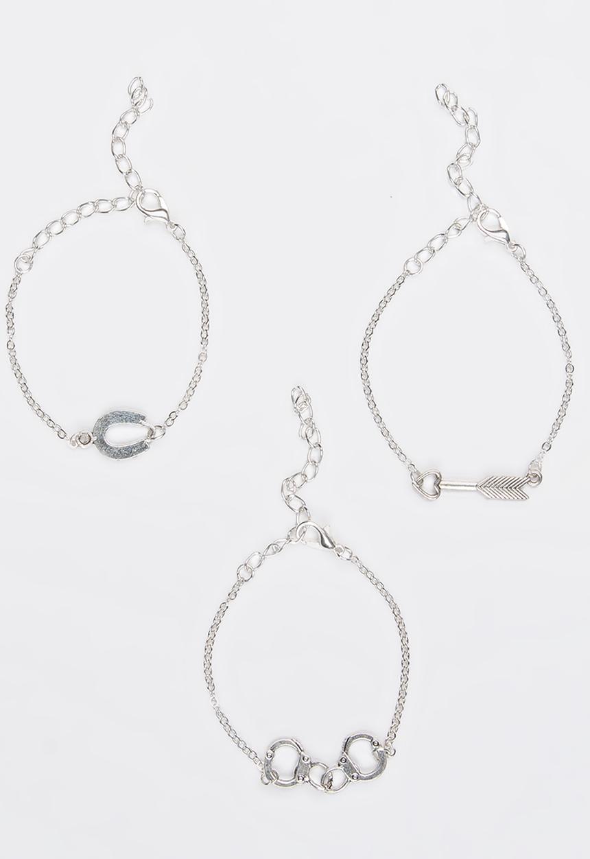 Jewels and Lace - Goodluck Triple Stacker Silver