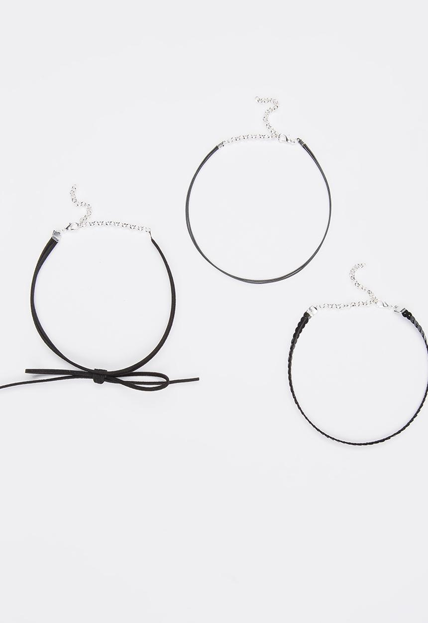 Jewels and Lace - Choker Set 3 Pack Black