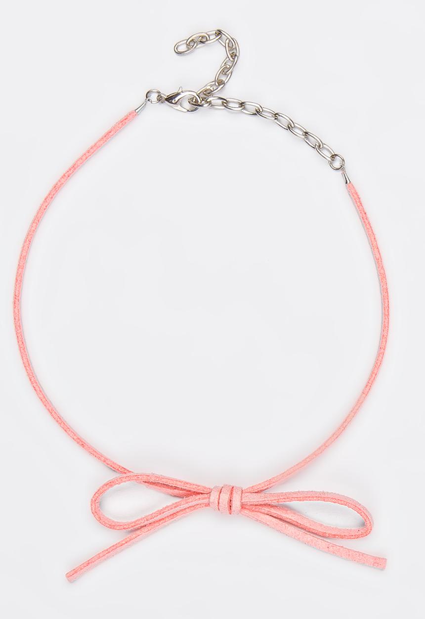 Jewels and Lace - Velvet Bow Choker Mid Pink
