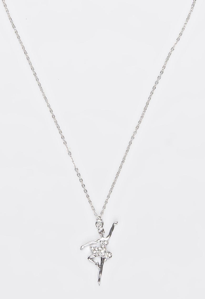 Jewels and Lace - Ballet Dancer Necklace Silver
