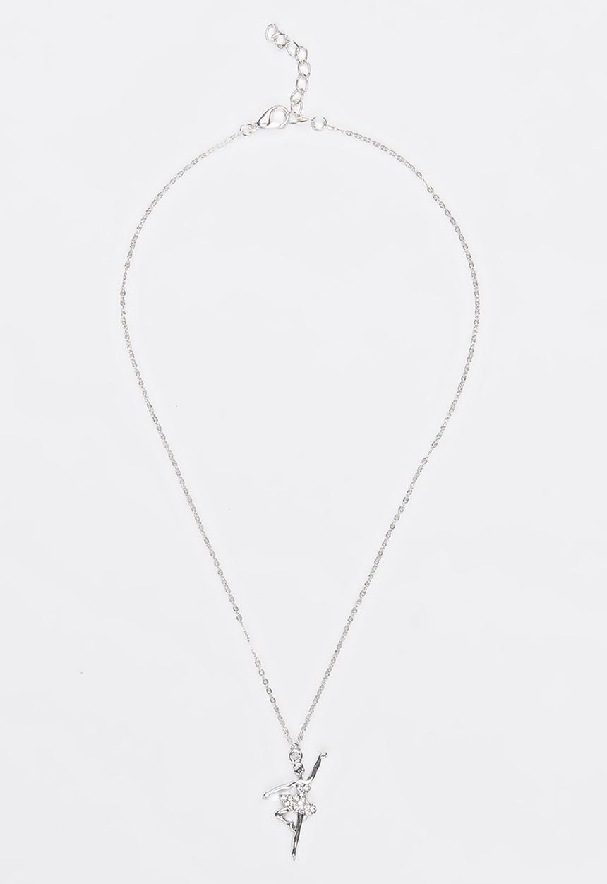 Jewels and Lace - Ballet Dancer Necklace Silver