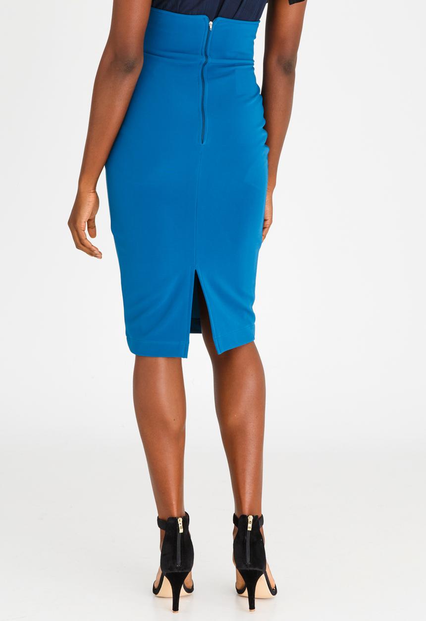 Sober - Otelia Stretch High-waist Skirt Turquoise