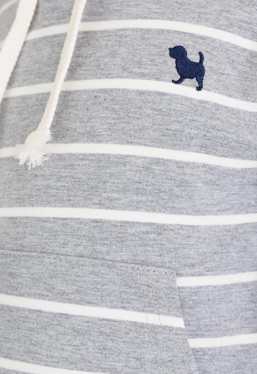 Pop Candy - Striped Hoodie Grey