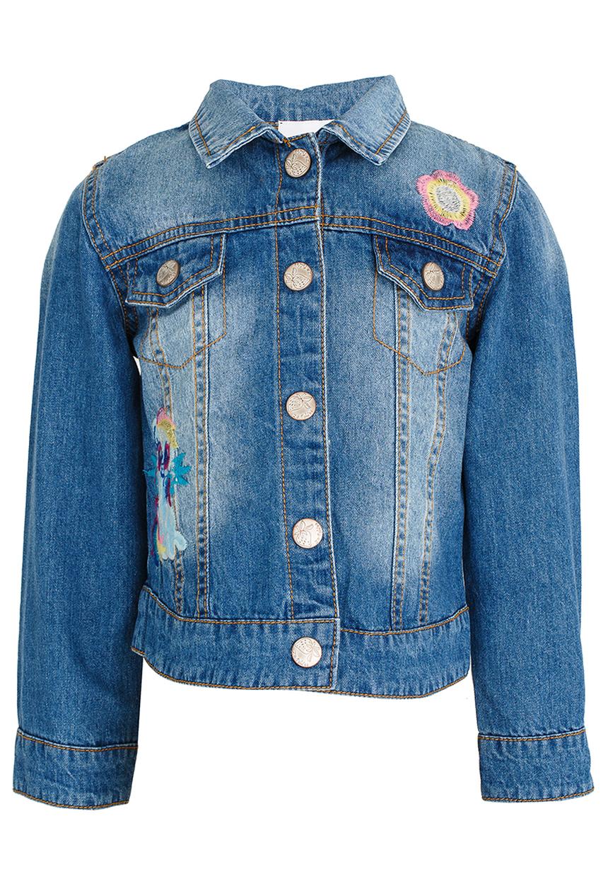 Pop Candy - Embroidered Denim Jacket Blue