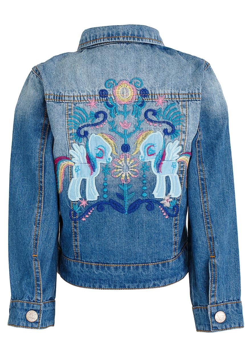 Pop Candy - Embroidered Denim Jacket Blue