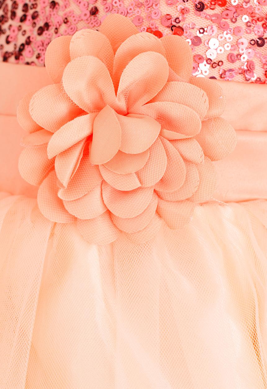 Pop Candy - Sequin Tulle Dress Coral