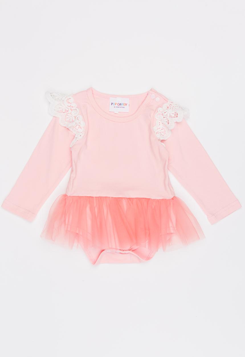 Pop Candy - Frilled Romper Mid Pink