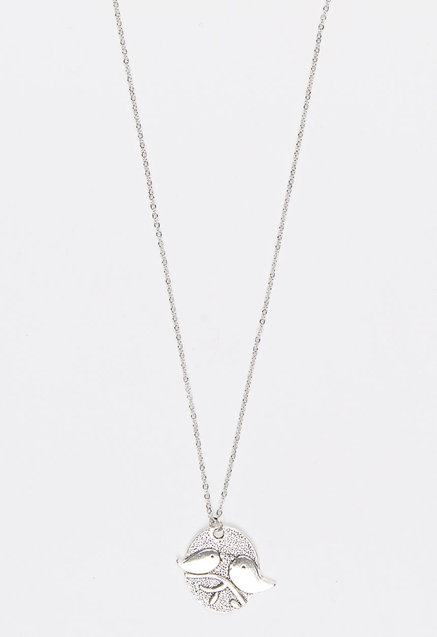 Jewels and Lace - Bird Necklace Silver