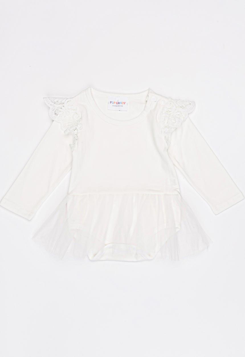 Pop Candy - Frilled Romper Cream