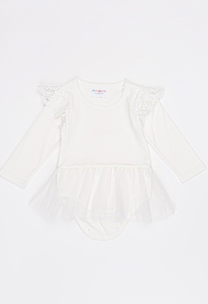 Pop Candy - Frilled Romper Cream